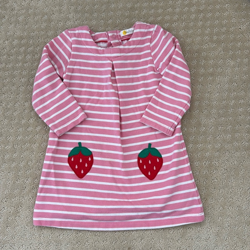 Baby Boden striped strawberry dress